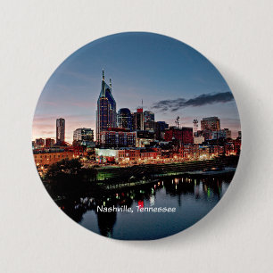 Nashville, Tennessee skyline 3 Inch Round Button