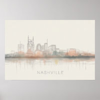 Nashville Tennessee Skyline Abstract Art