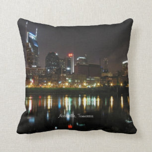 Nashville, Tennessee Skyline at Night Throw Pillow