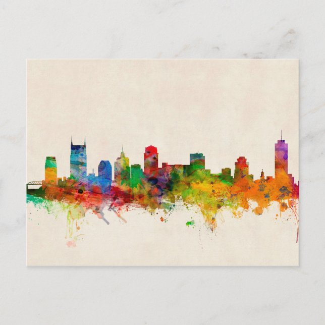 Nashville Tennessee Skyline Cityscape Postcard (Front)