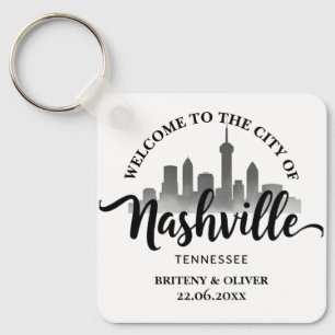 Nashville Tennessee Skyline destination Weeding Keychain