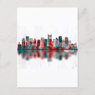 Nashville Tennessee Skyline Holiday Postcard