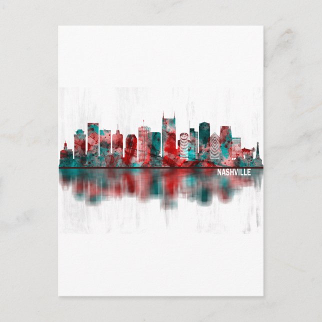 Nashville Tennessee Skyline Holiday Postcard (Front)