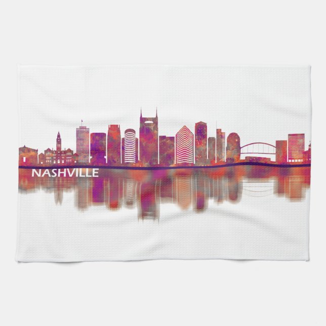 Nashville Tennessee Skyline Kitchen Towel (Horizontal)