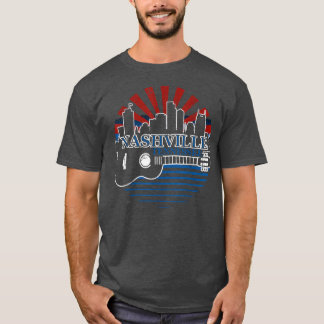 Nashville Tennessee Skyline Retro Country Music T-Shirt
