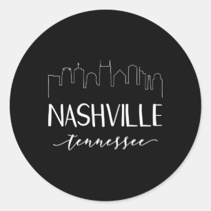 Nashville Tennessee State Calligraphy Classic Round Sticker
