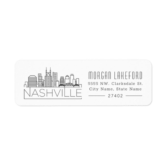 Nashville Tennessee Stylized Skyline | (Front)