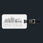 Nashville, Tennessee Stylized Skyline Luggage Tag<br><div class="desc">A unique luggage tag representing the beautiful city of Nashville,  Tennessee.  This tag features a stylized illustration of the city's unique skyline with its name underneath.</div>