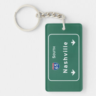 Nashville Tennessee tn Interstate Highway Freeway Keychain