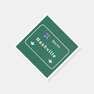 Nashville Tennessee tn Interstate Highway Freeway Napkin