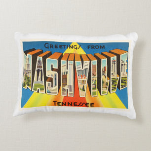 Nashville Tennessee TN Old Vintage Travel Souvenir Decorative Pillow
