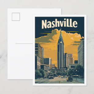 Nashville Tennessee US Vintage Travel Illustration Postcard