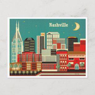 Nashville Tennessee Vintage Travel city retro Postcard