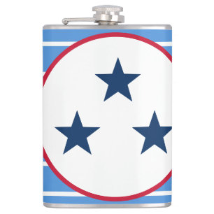Nashville, Tennessee Volunteer State Tri-Star Hip Flask