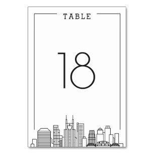 Nashville, Tennessee Wedding Table Number