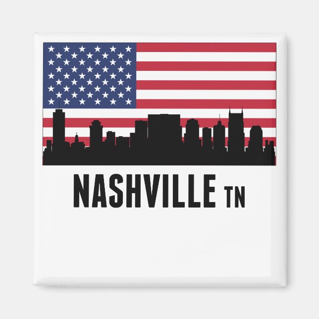 Nashville TN American Flag Magnet (Front)