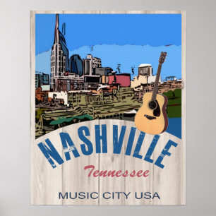 Nashville TN Colour Poster