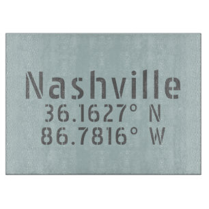 Nashville TN Latitude Longitude Cutting Board