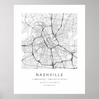 Nashville TN Minimalist City Map Art Print
