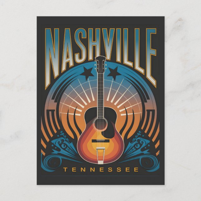 Nashville, TN - Music City USA Holiday Postcard (Front)