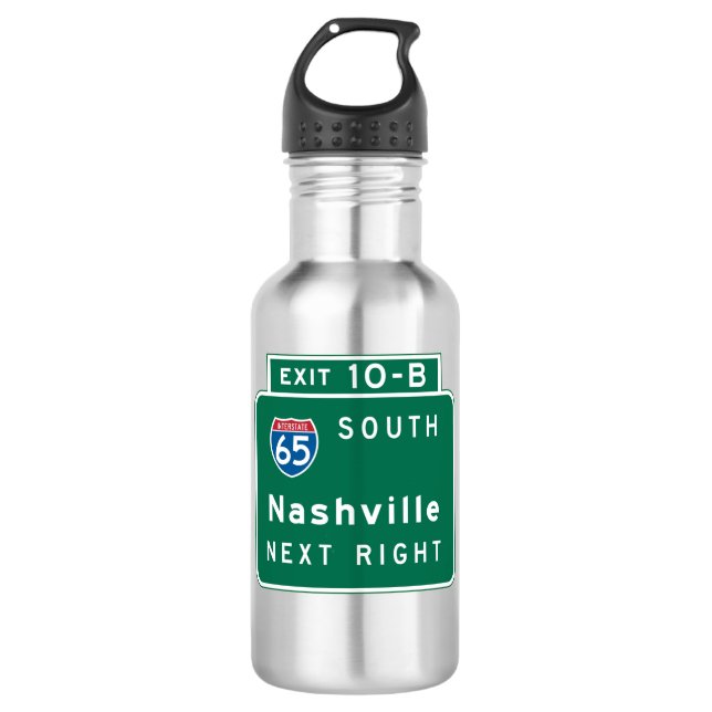 Nashville, TN Road Sign 532 Ml Water Bottle (Front)