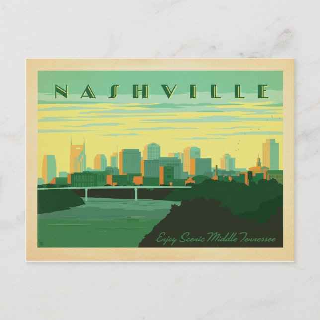Nashville, TN - Skyline Postcard (Front)