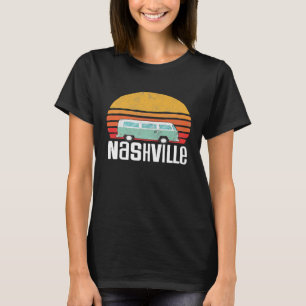 Nashville TN Vintage Hippie Van Road Trip Graphic T-Shirt
