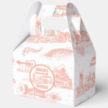Nashville Toile Bachelorette Coral Pink on White