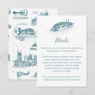 Nashville Toile Twilight on White Enclosure Card