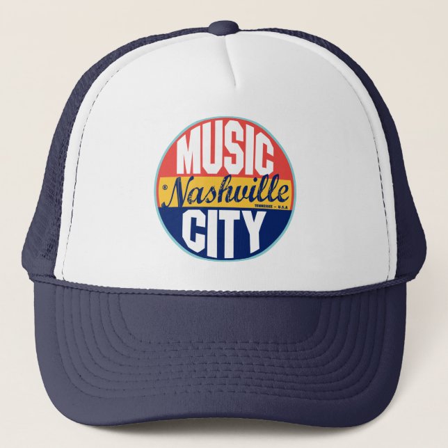 Nashville Vintage Label Trucker Hat (Front)