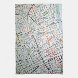 NASHVILLE Vintage Map Kitchen Towel