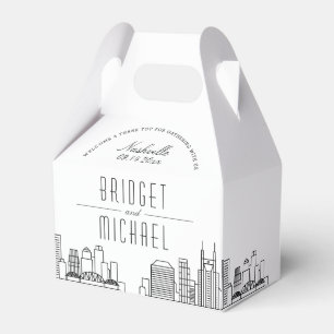 Nashville Wedding   City Skyline  Favor Box
