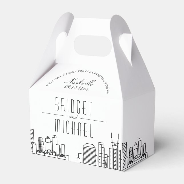 Nashville Wedding | City Skyline  Favor Box (Front Side)