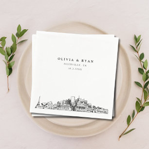 Nashville Wedding Paper Cocktail Napkin
