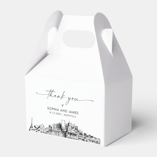 Nashville Wedding Personalized Favour Box (Front Side)