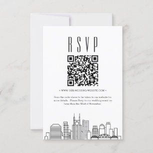 Nashville Wedding QR code RSVP Invitation