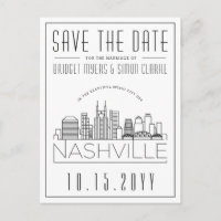 Nashville Wedding | Stylized Skyline Save the Date