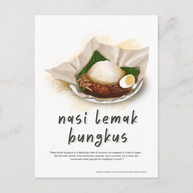 Nasi Lemak Bungkus Malaysia Holiday Postcard (Front)