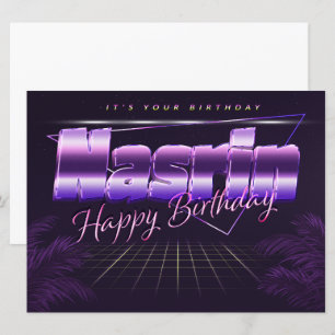 Nasrin name first name pura retro card birthday