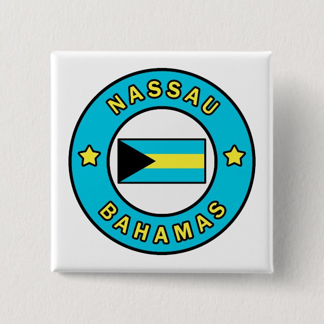 Nassau Bahamas 2 Inch Square Button (Front)