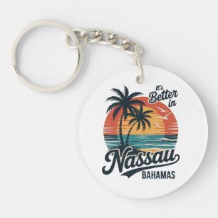 Nassau Bahamas Beach Summer Keychain