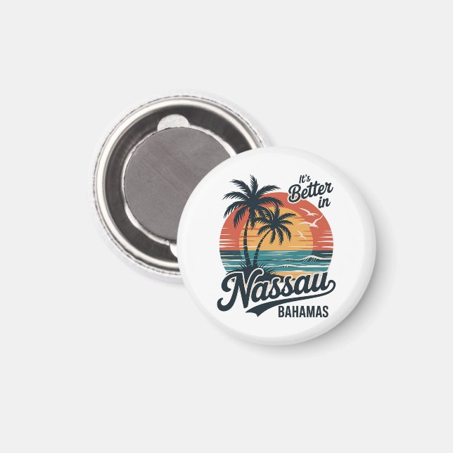 Nassau Bahamas Beach Summer Magnet (Front/Back)