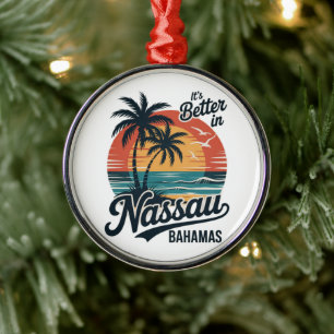 Nassau Bahamas Beach Summer Metal Ornament