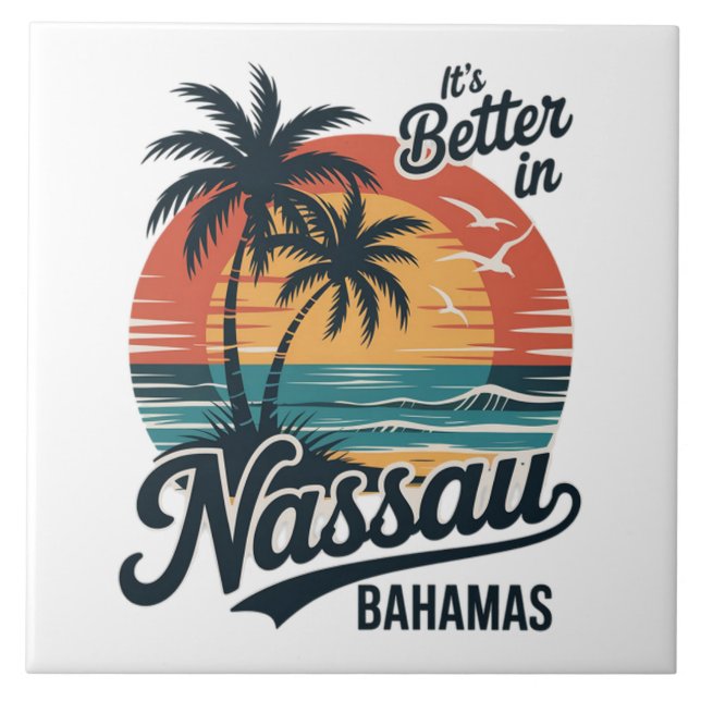 Nassau Bahamas Beach Summer Tile (Front)