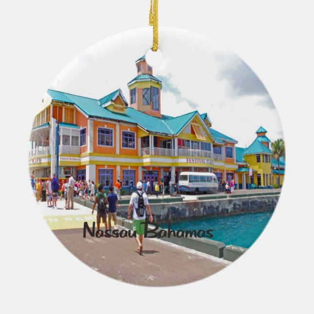 Nassau Bahamas Ceramic Ornament (Back)