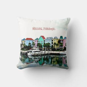 Nassau Bahamas Marina Throw Pillow