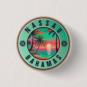 Nassau Bahamas Retro travel Souvenir 1950s 1 Inch Round Button
