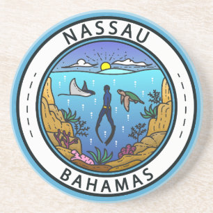 Nassau Bahamas Scuba Badge Coaster