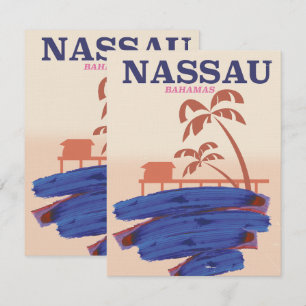 Nassau Bahamas travel beach poster