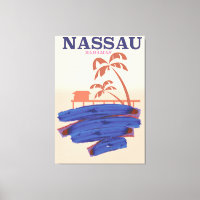 Nassau Bahamas travel beach poster